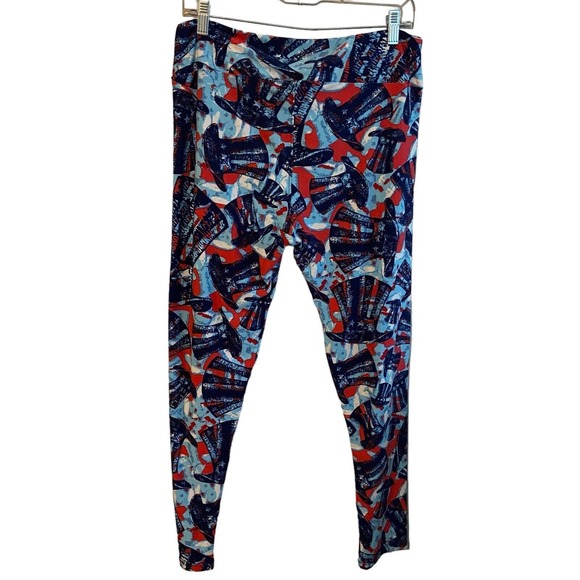 LuLaRoe‎ TC Print Leggings Print Tall & Curvy Hats Independence Day $th July - Picture 3 of 6